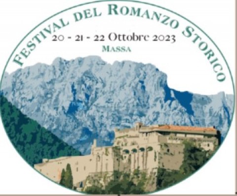 Immagine grafica del Festiva. Inserita in u cerchio immagine Alpi Apuane con Castello Malaspina i primo piano i alto ri riferimenti al titolo e alle date