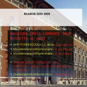 Immagine grafica: sullo sfondo la facciata del Palazzo Ducale, in primo piano la tabella
