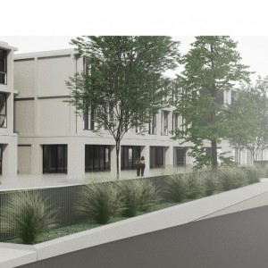 Rendering dettaglio prospetto su via Donati