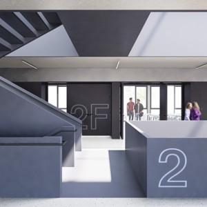 Rendering di corridoio al piano