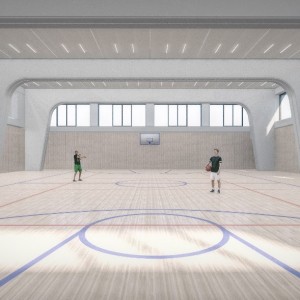 Nella foto rendering della nuova palestra