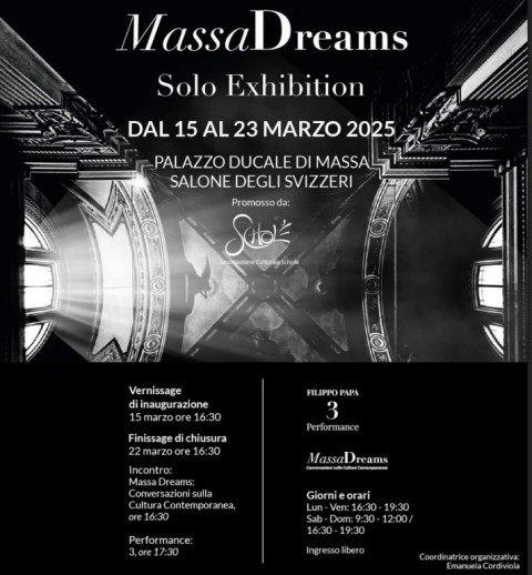 Locandina grafica dell'evento con le info come riportate nel comunicato
