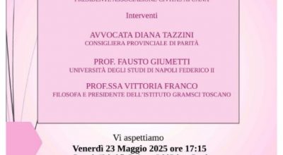Locandina dell'evento con le info come riportate nel comunicato