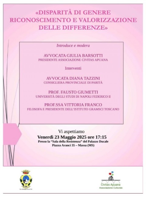 Locandina dell'evento con le info come riportate nel comunicato