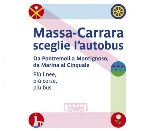 Immagine grafica con scritta centrale e loghi quattro comuni agli angoli