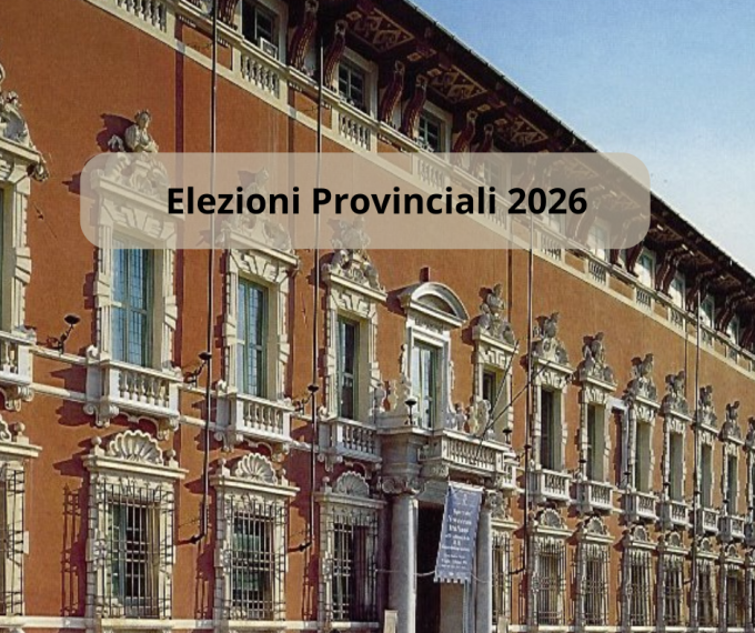 Immagine grafica realizzata con foto facciata palazo ducale e scritta in primo piano 